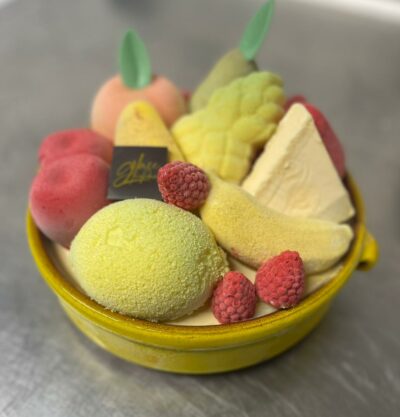 Coupe de fruits glacés avec mes sorbets plein fruits