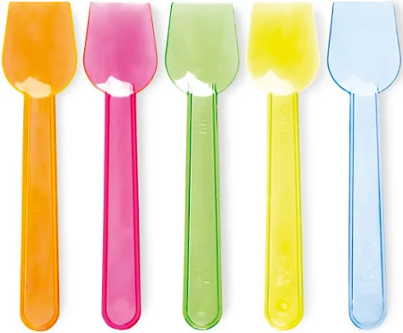 Cuillères plastique multicouleur